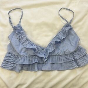 Light purple cropped tank with ruffles